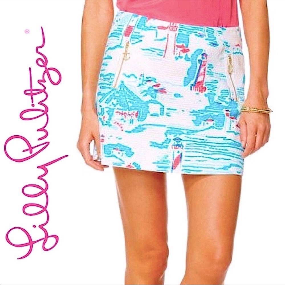 Lilly Pulitzer | Tate Watch Out Lighthouse Mini Skirt Beach Island XS 0